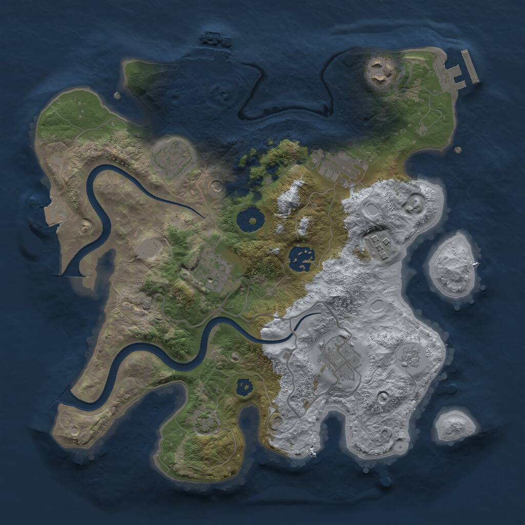 Rust Map: Procedural Map, Size: 3000, Seed: 83132262, 13 Monuments