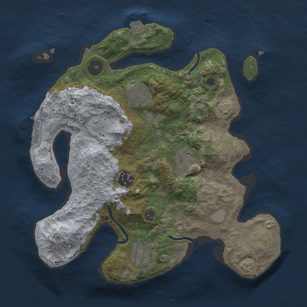 Rust Map: Procedural Map, Size: 3000, Seed: 316009408, 10 Monuments
