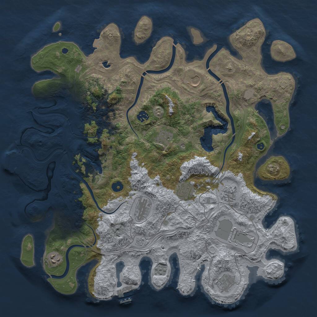 Rust Map: Procedural Map, Size: 4300, Seed: 1315, 16 Monuments