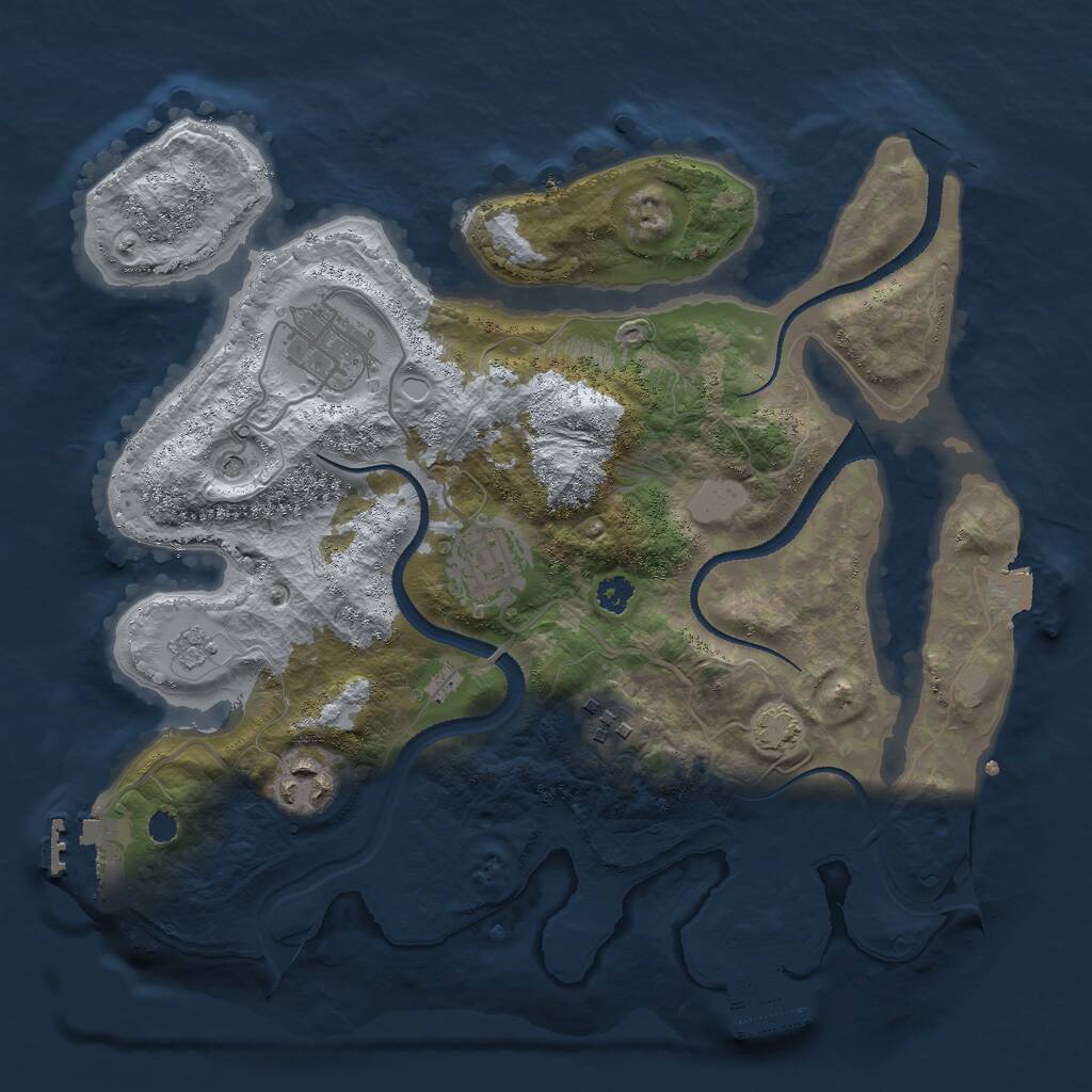 Rust Map: Procedural Map, Size: 3000, Seed: 10815, 10 Monuments