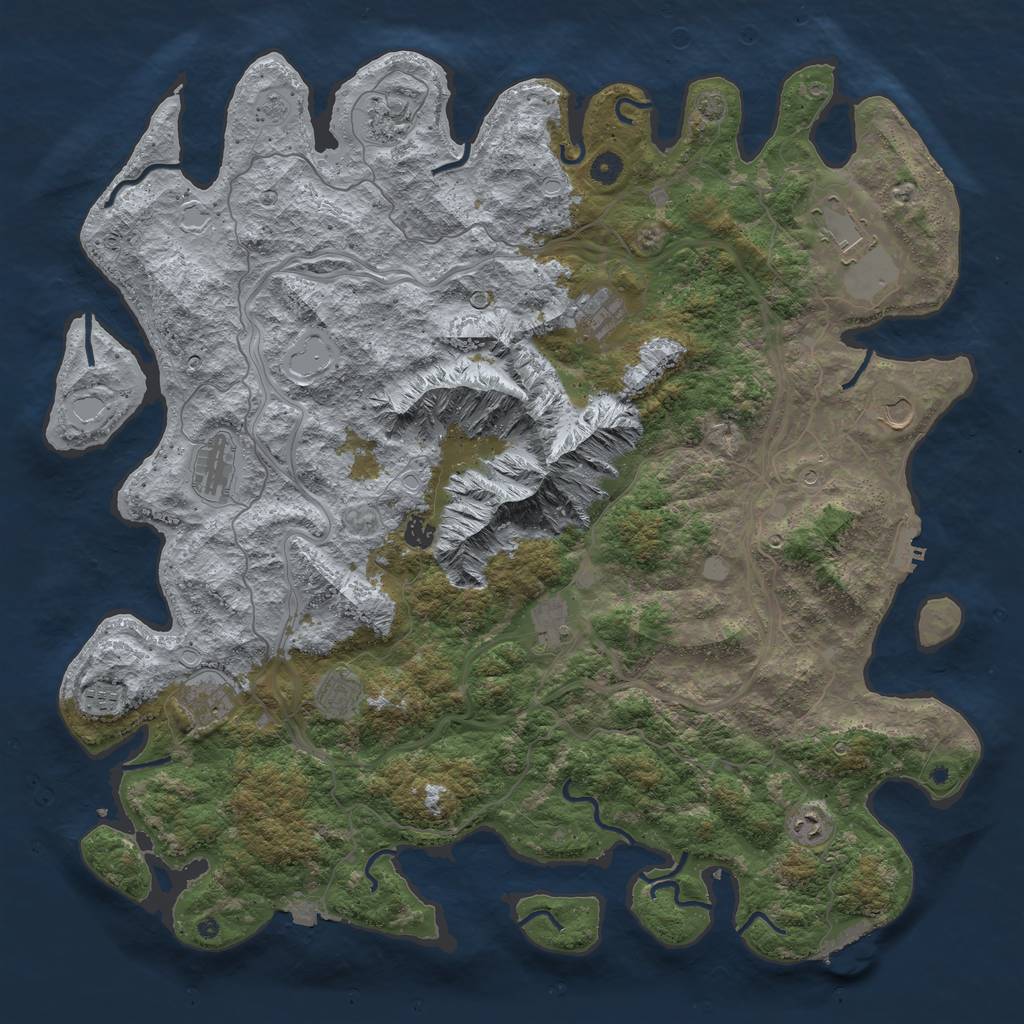 Rust Map: Procedural Map, Size: 5000, Seed: 52827595, 19 Monuments