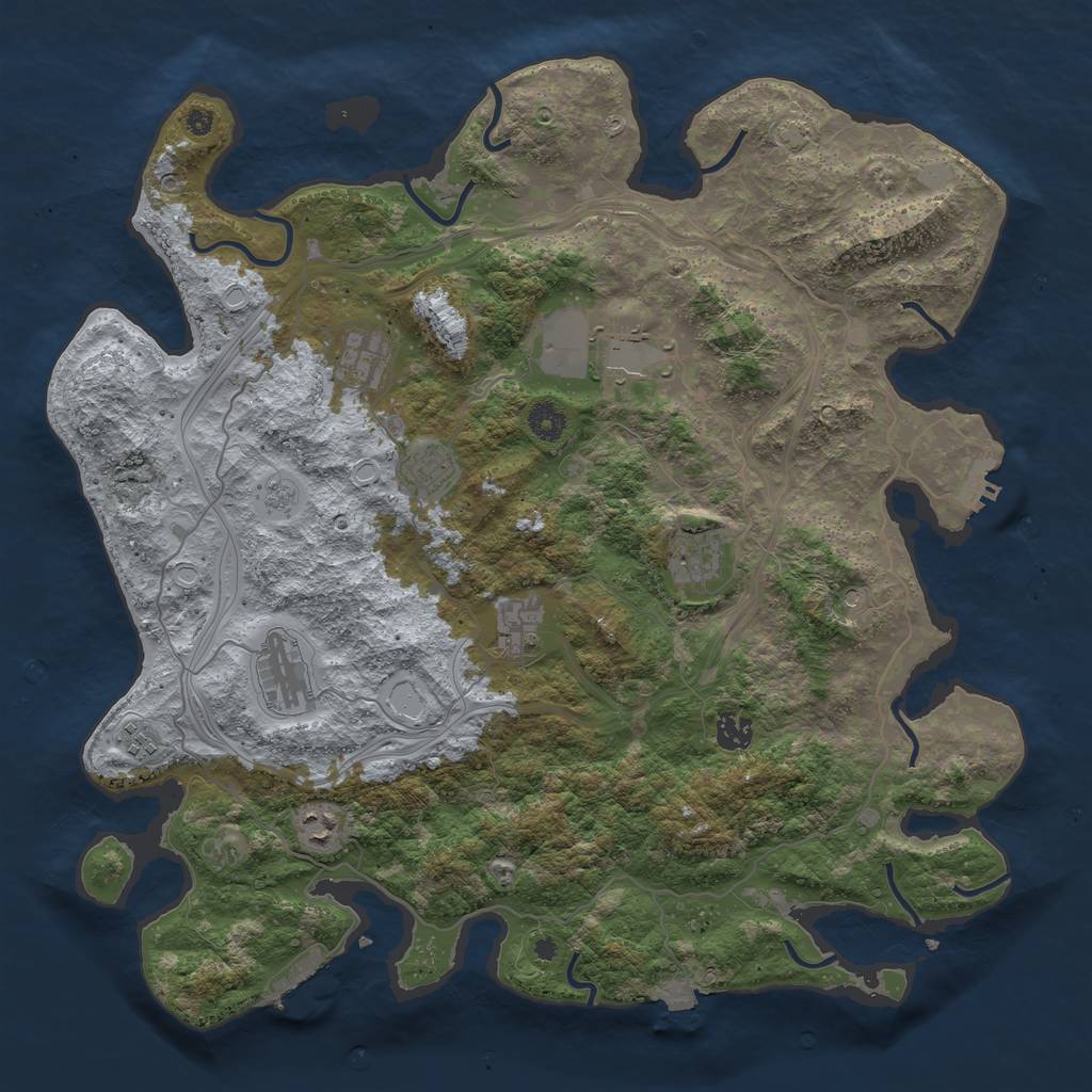Rust Map: Procedural Map, Size: 4250, Seed: 142612351, 17 Monuments