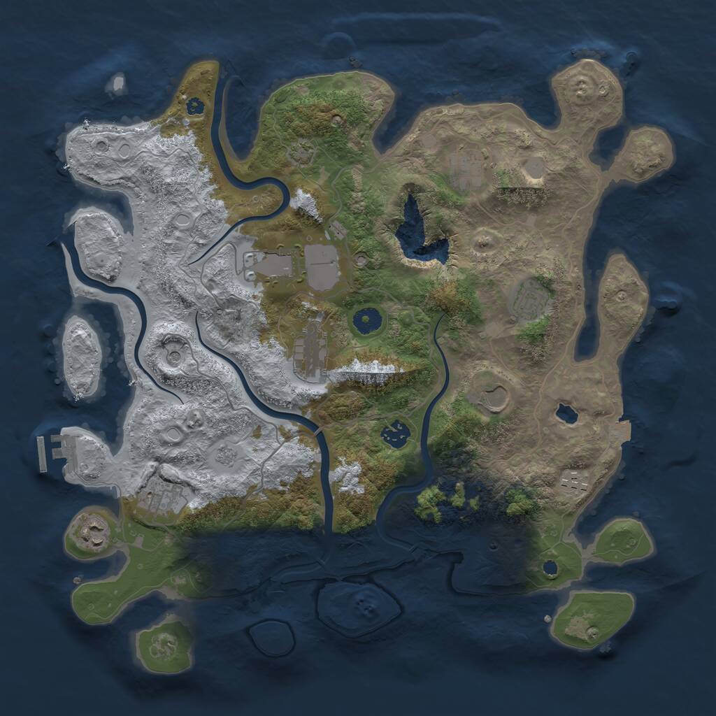 Rust Map: Procedural Map, Size: 4000, Seed: 415770773, 14 Monuments