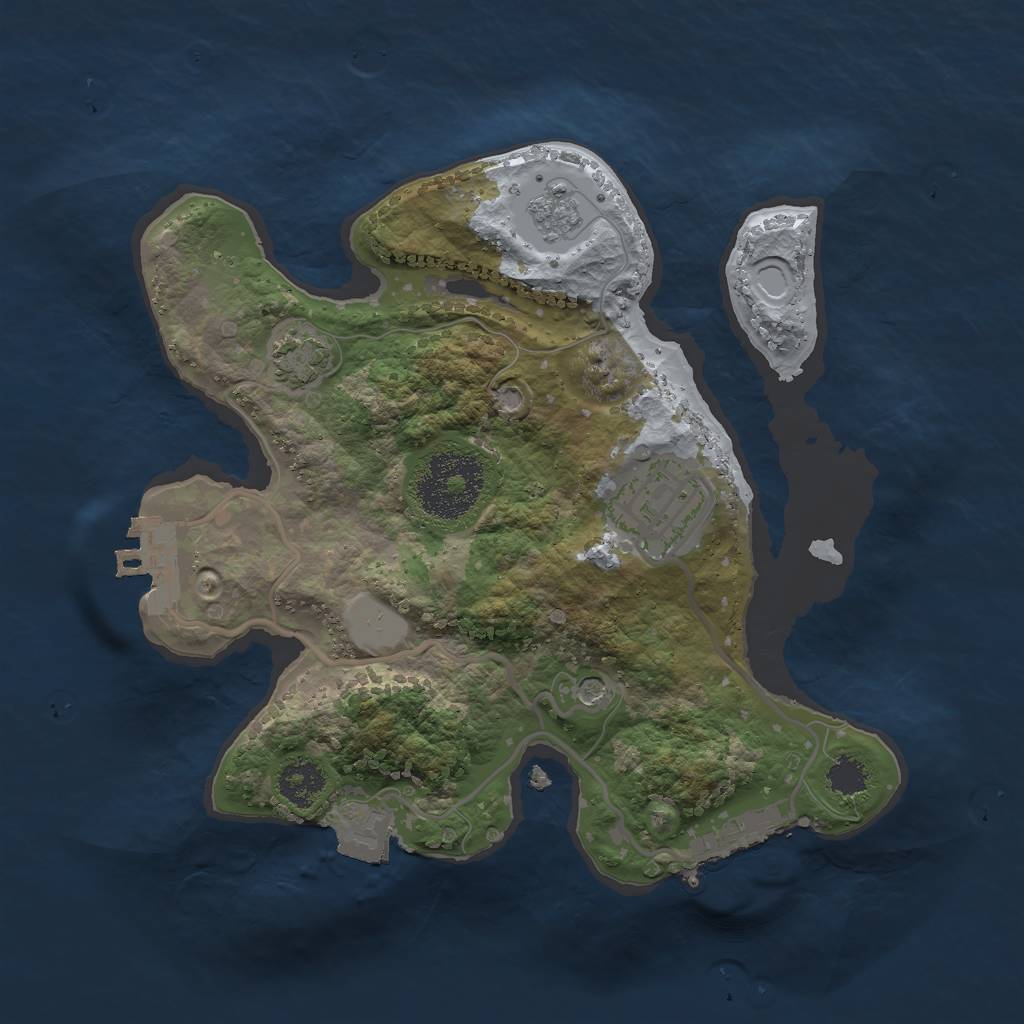 Rust Map: Procedural Map, Size: 2300, Seed: 730647059, 9 Monuments