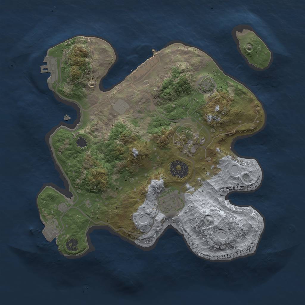 Rust Map: Procedural Map, Size: 2500, Seed: 22360, 8 Monuments