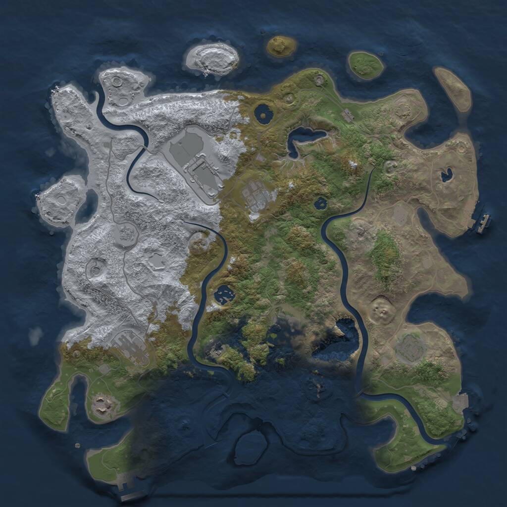 Rust Map: Procedural Map, Size: 4000, Seed: 4654, 14 Monuments