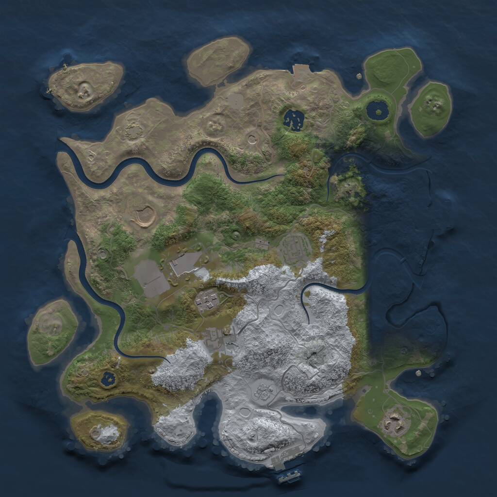 Rust Map: Procedural Map, Size: 3500, Seed: 659859, 13 Monuments