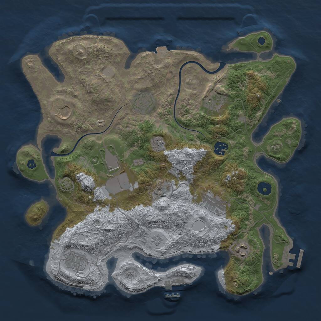 Rust Map: Procedural Map, Size: 3500, Seed: 919885754, 15 Monuments
