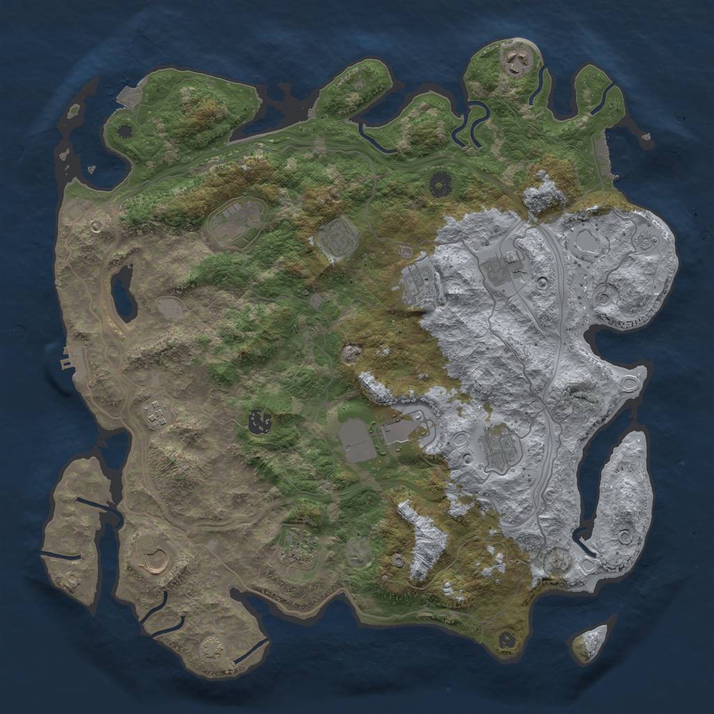 Rust Map: Procedural Map, Size: 4300, Seed: 23016, 19 Monuments