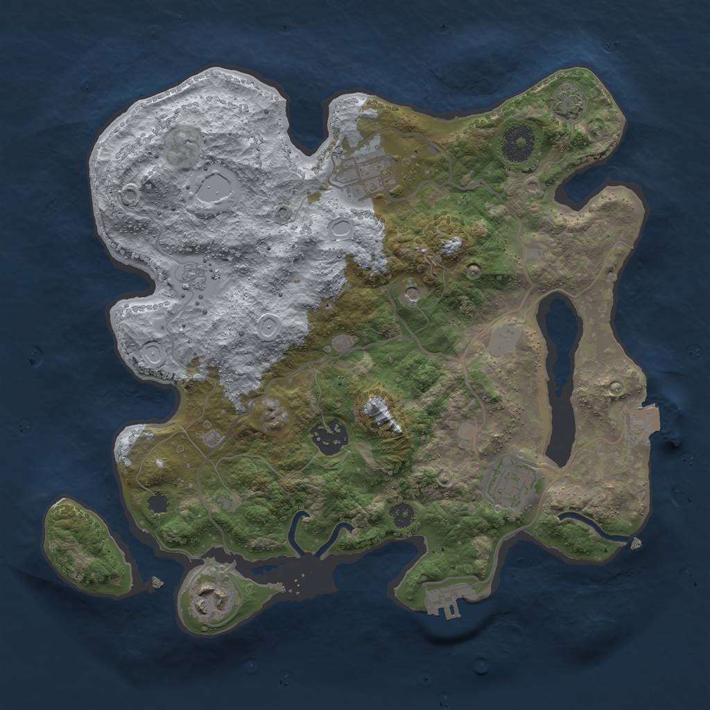 Rust Map: Procedural Map, Size: 3000, Seed: 1159630256, 11 Monuments