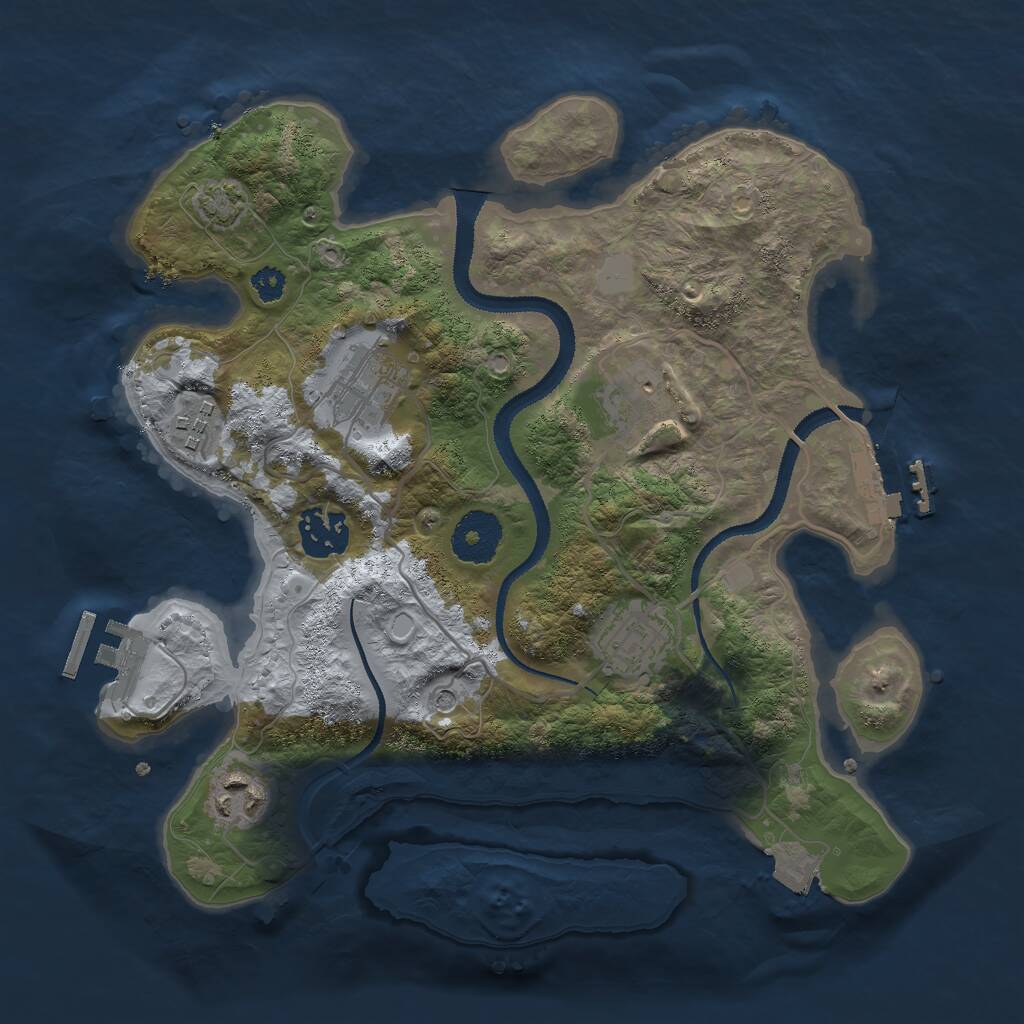Rust Map: Procedural Map, Size: 3000, Seed: 9846422, 11 Monuments