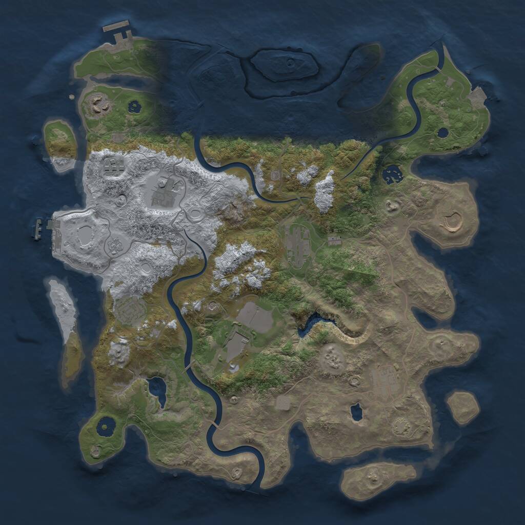 Rust Map: Procedural Map, Size: 4000, Seed: 6969133, 15 Monuments