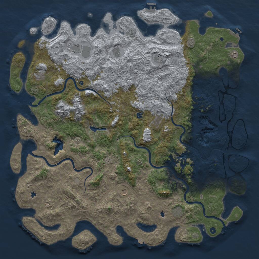 Rust Map: Procedural Map, Size: 6000, Seed: 1790527642, 17 Monuments