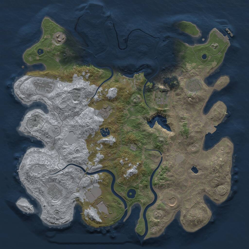 Rust Map: Procedural Map, Size: 4000, Seed: 1637700002, 16 Monuments
