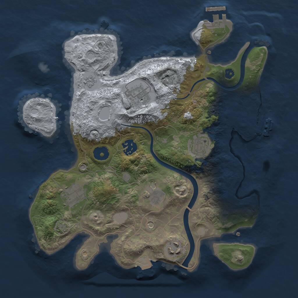Rust Map: Procedural Map, Size: 3000, Seed: 1044980611, 12 Monuments