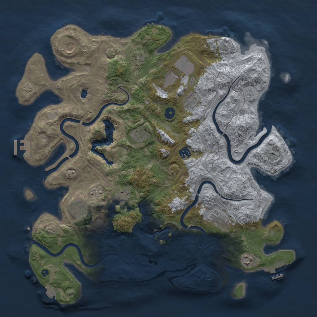 Rust Map: Procedural Map, Size: 4250, Seed: 2001838208, 17 Monuments