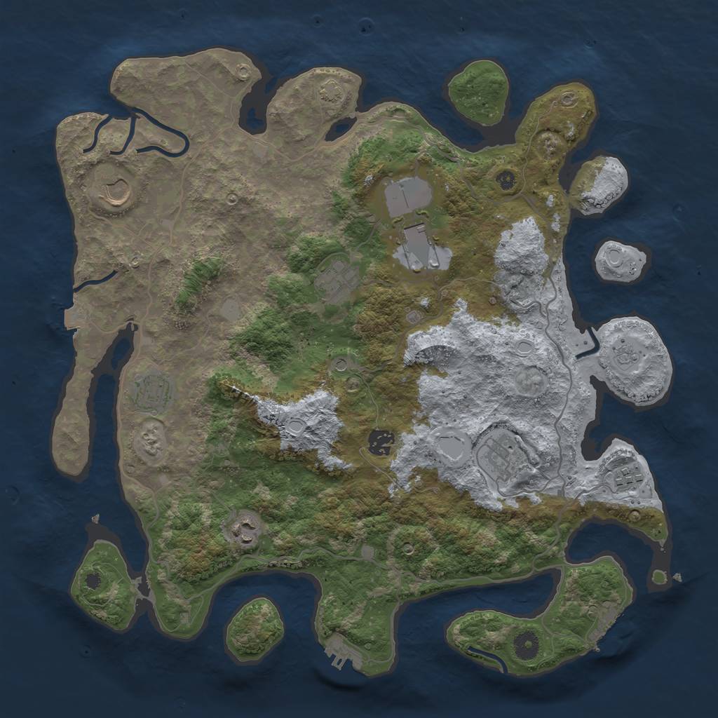 Rust Map: Procedural Map, Size: 4000, Seed: 9762, 16 Monuments