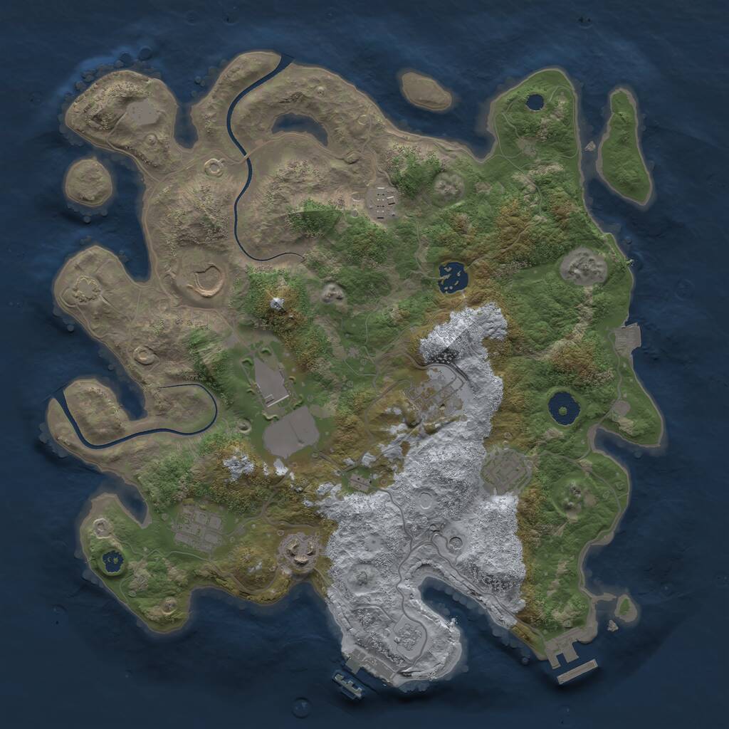 Rust Map: Procedural Map, Size: 3500, Seed: 1217019300, 14 Monuments