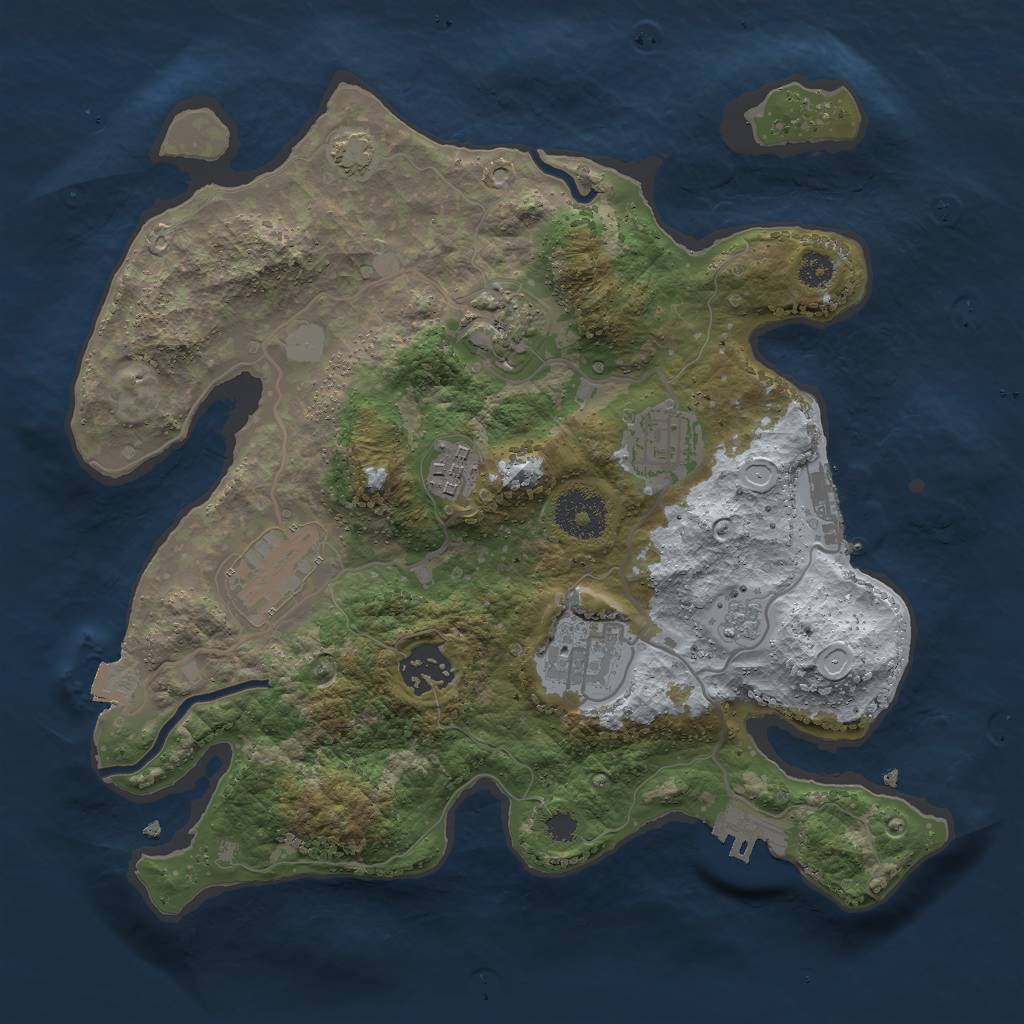 Rust Map: Procedural Map, Size: 3000, Seed: 78623890, 13 Monuments