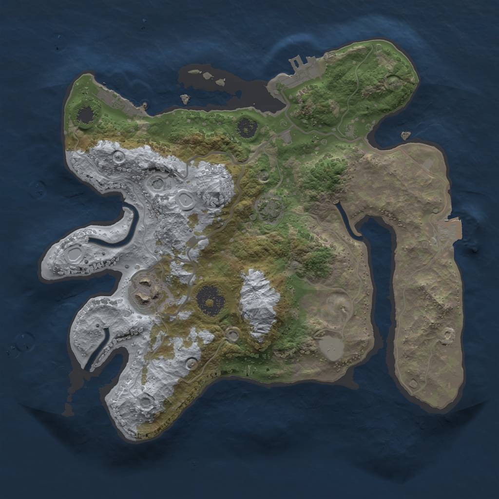 Rust Map: Procedural Map, Size: 2600, Seed: 1386526079, 8 Monuments