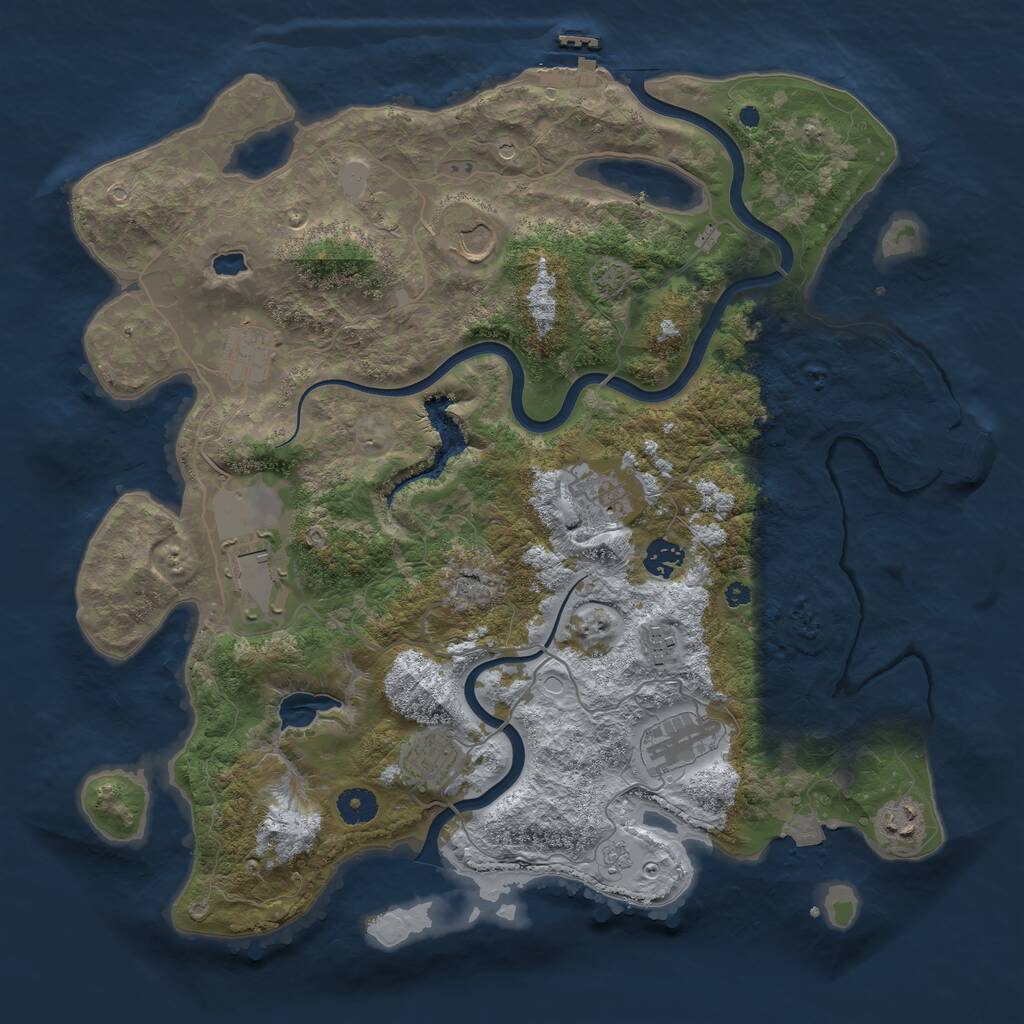Rust Map: Procedural Map, Size: 4000, Seed: 29072023, 15 Monuments
