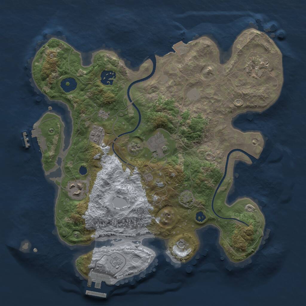 Rust Map: Procedural Map, Size: 3000, Seed: 1329237444, 11 Monuments
