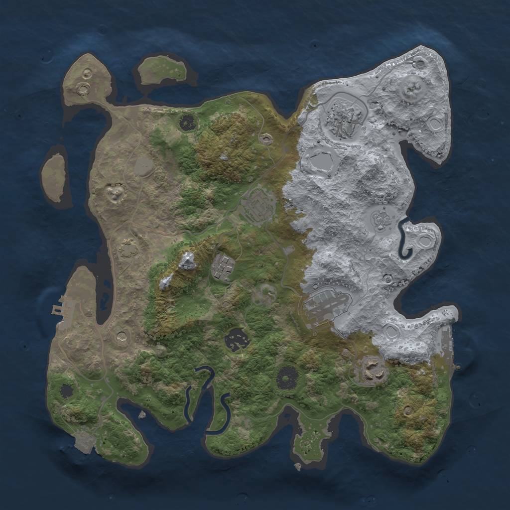 Rust Map: Procedural Map, Size: 3300, Seed: 666472004, 14 Monuments