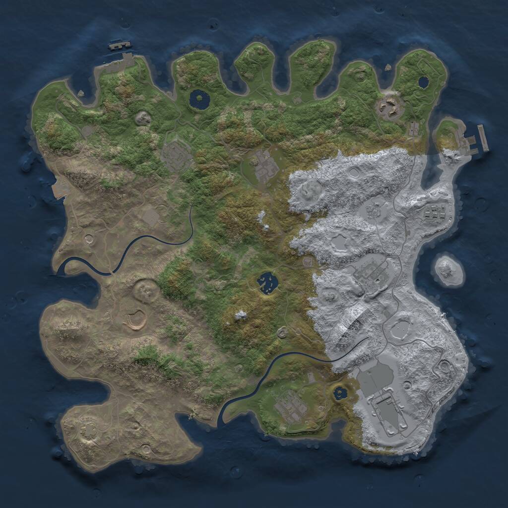 Rust Map: Procedural Map, Size: 3750, Seed: 148980733, 15 Monuments