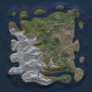 Thumbnail Rust Map: Procedural Map, Size: 3500, Seed: 33333, 15 Monuments