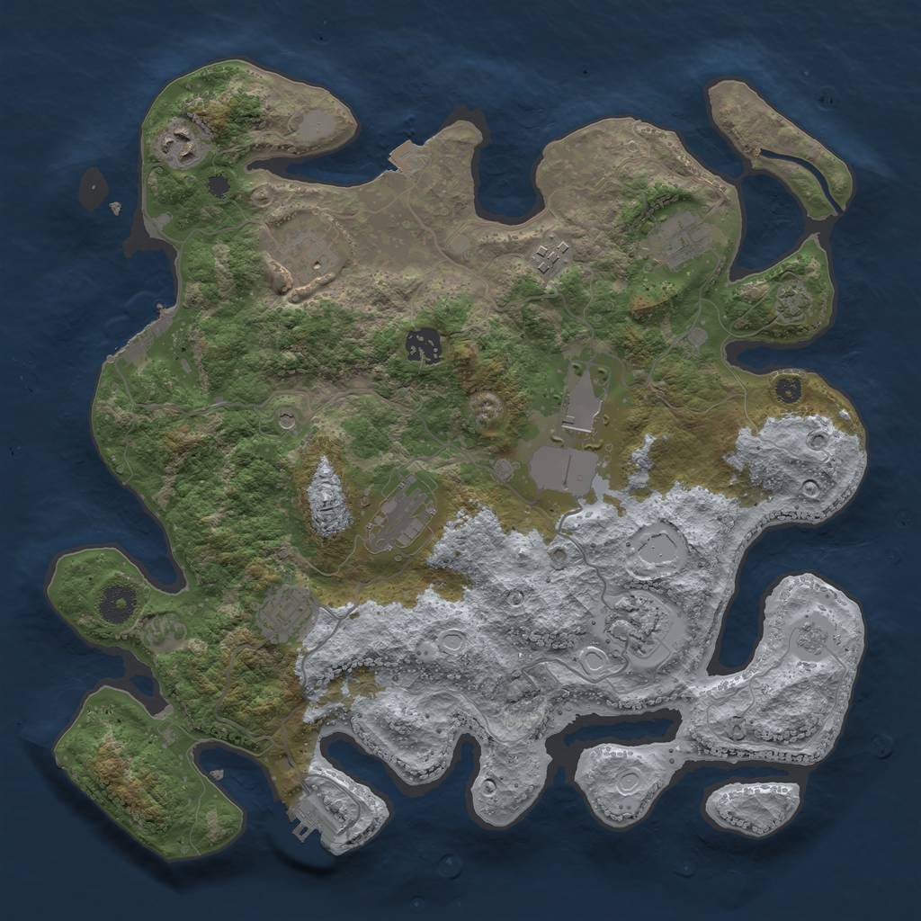 Rust Map: Procedural Map, Size: 3650, Seed: 6341, 17 Monuments