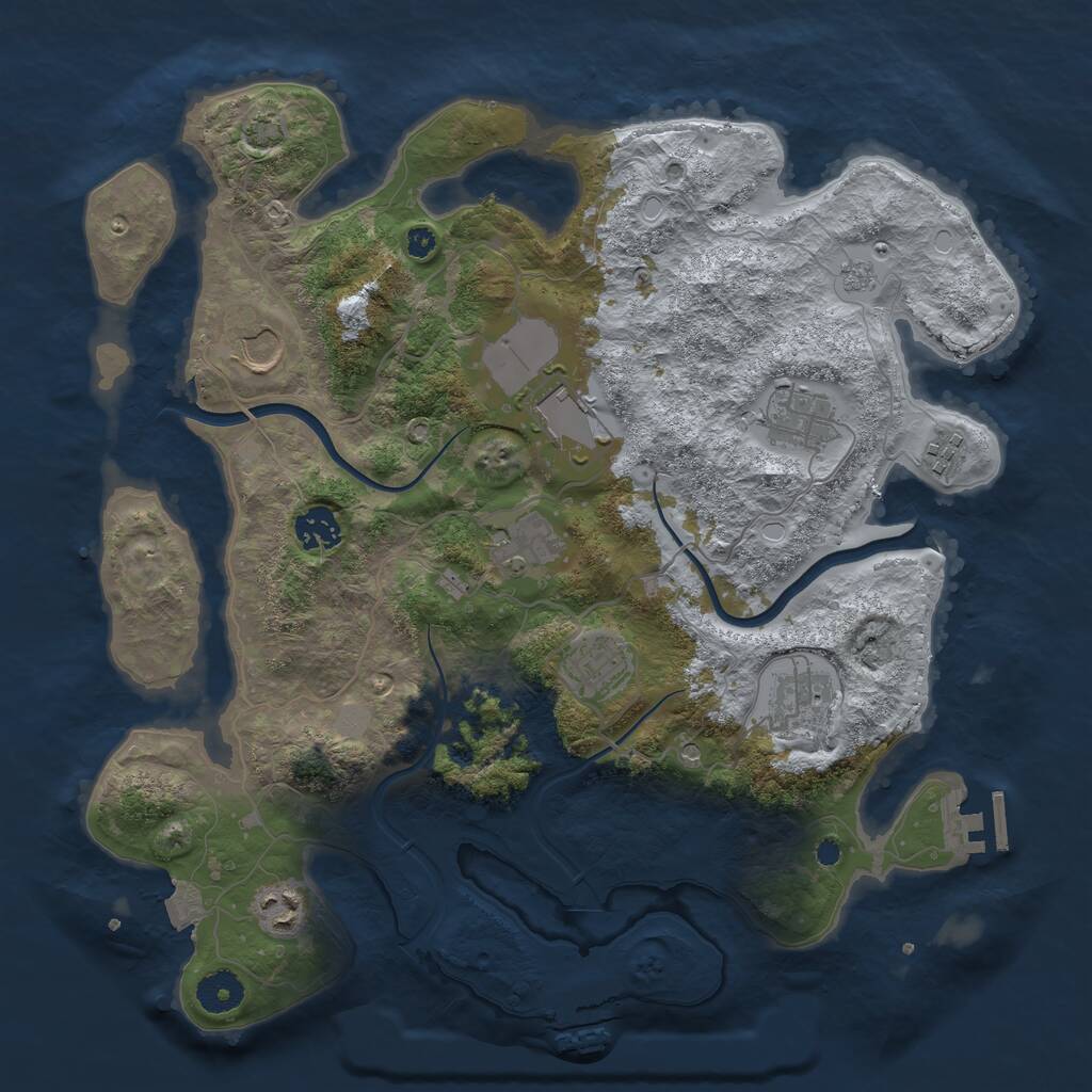 Rust Map: Procedural Map, Size: 3700, Seed: 85603951, 15 Monuments