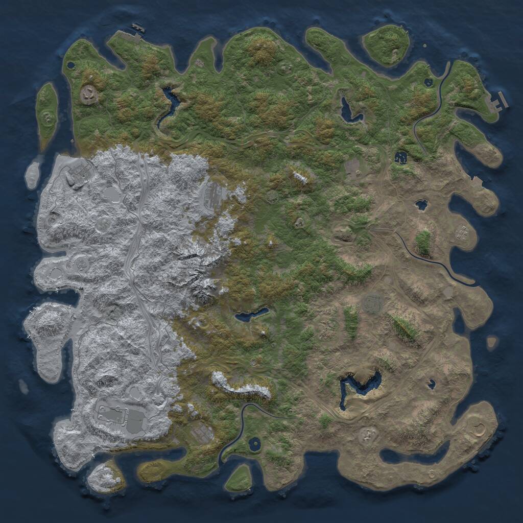 Rust Map: Procedural Map, Size: 6000, Seed: 1975717970, 17 Monuments