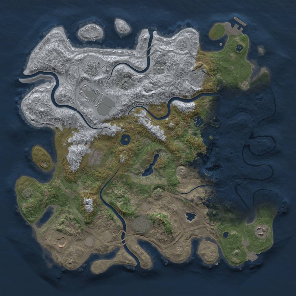 Rust Map: Procedural Map, Size: 4250, Seed: 2047483347, 15 Monuments