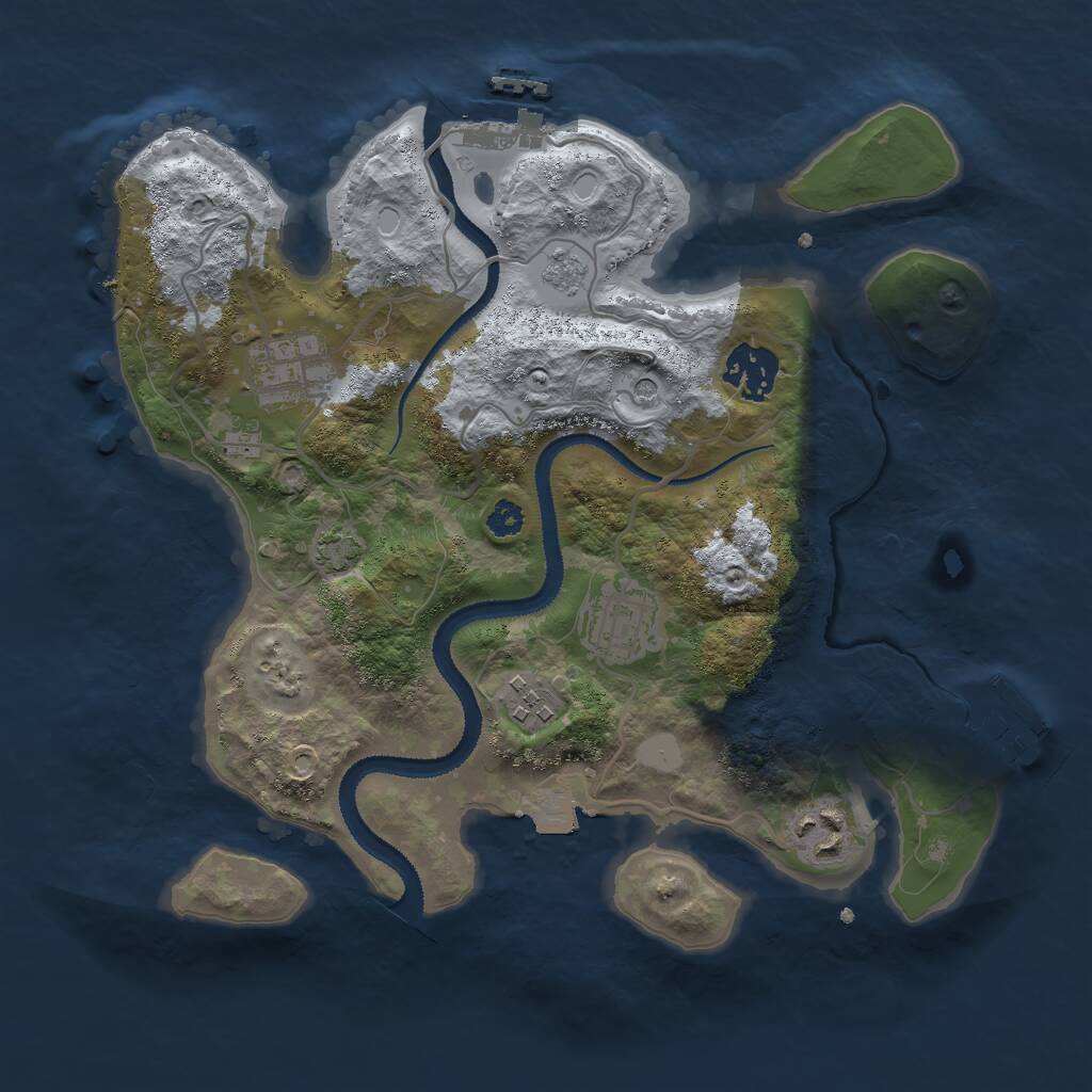 Rust Map: Procedural Map, Size: 3000, Seed: 18488, 11 Monuments