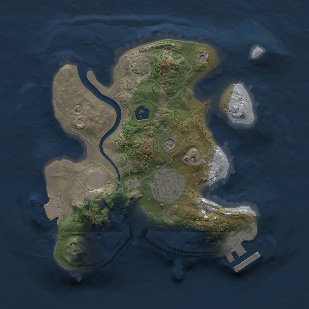 Rust Map: Procedural Map, Size: 2125, Seed: 66141235, 5 Monuments