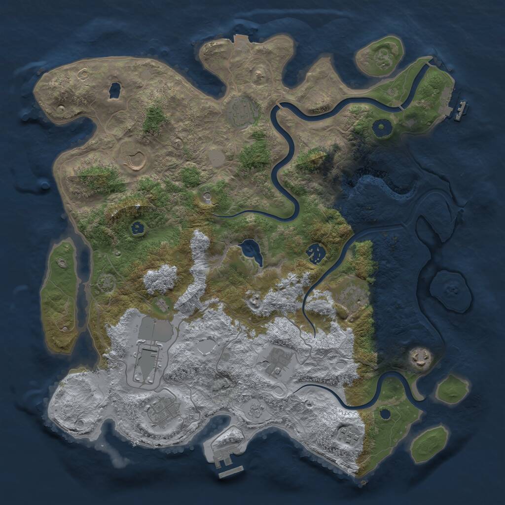 Rust Map: Procedural Map, Size: 4000, Seed: 4415421, 15 Monuments