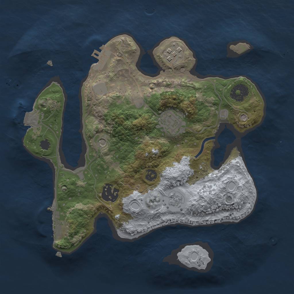 Rust Map: Procedural Map, Size: 2500, Seed: 800592860, 10 Monuments