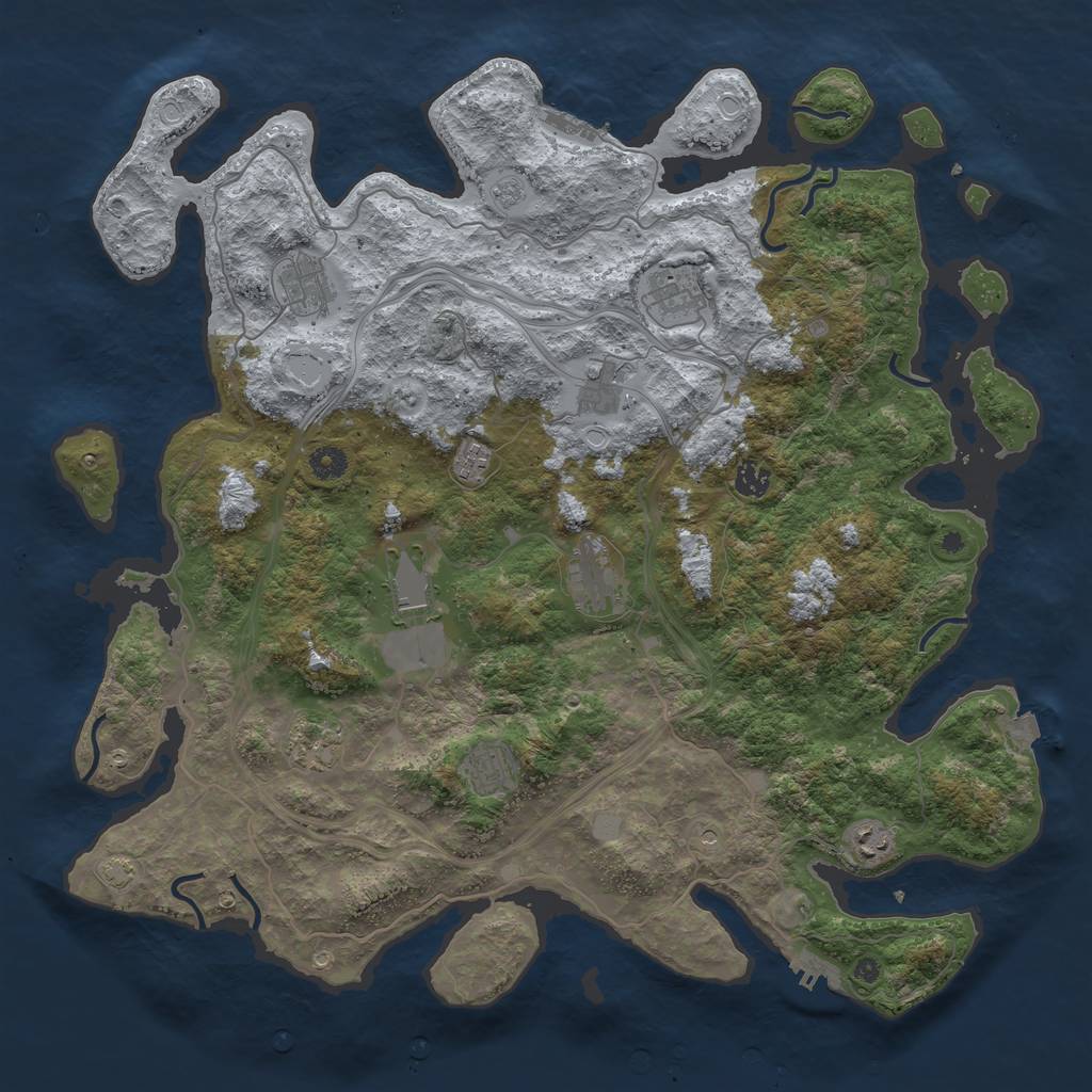 Rust Map: Procedural Map, Size: 4500, Seed: 212706768, 18 Monuments