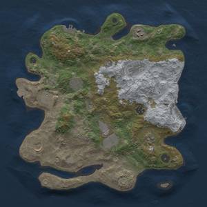 Thumbnail Rust Map: Procedural Map, Size: 3500, Seed: 43195215, 16 Monuments