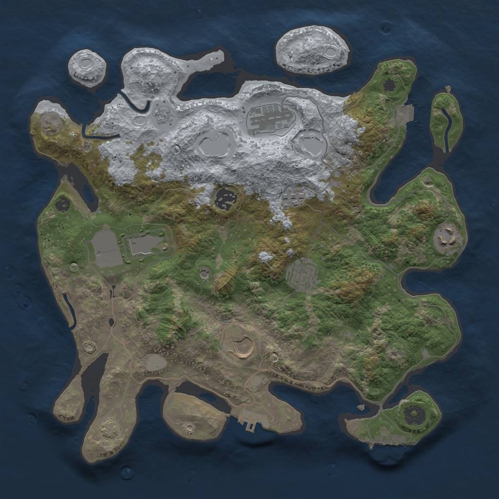 Rust Map: Procedural Map, Size: 3500, Seed: 640181707, 15 Monuments