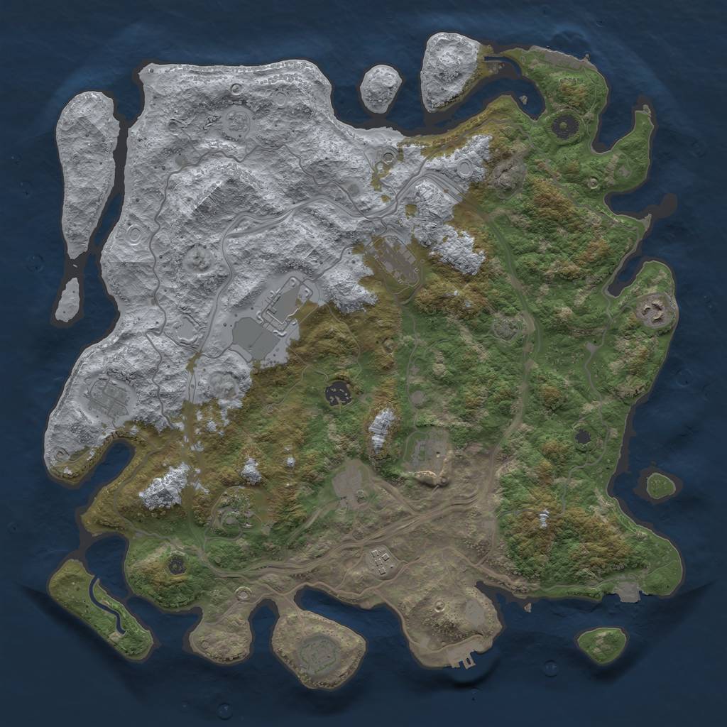 Rust Map: Procedural Map, Size: 4300, Seed: 30072023, 18 Monuments