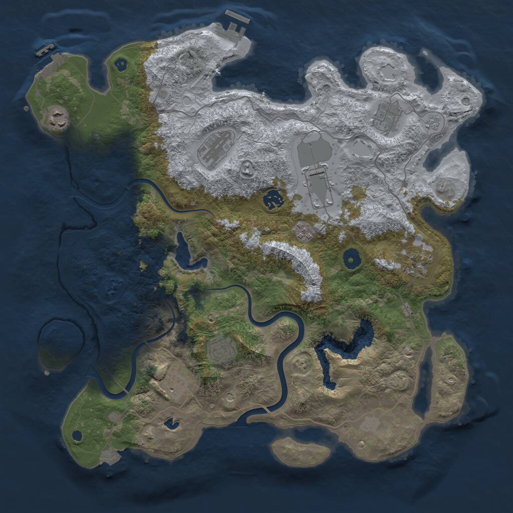 Rust Map: Procedural Map, Size: 4000, Seed: 784426309, 15 Monuments