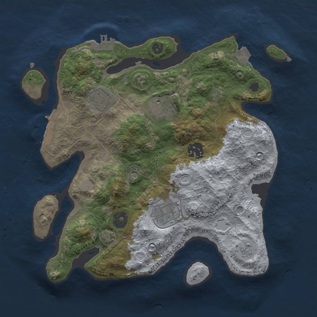 Rust Map: Procedural Map, Size: 2900, Seed: 493725828, 12 Monuments
