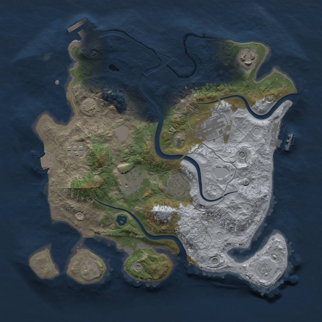 Rust Map: Procedural Map, Size: 3000, Seed: 17969, 11 Monuments