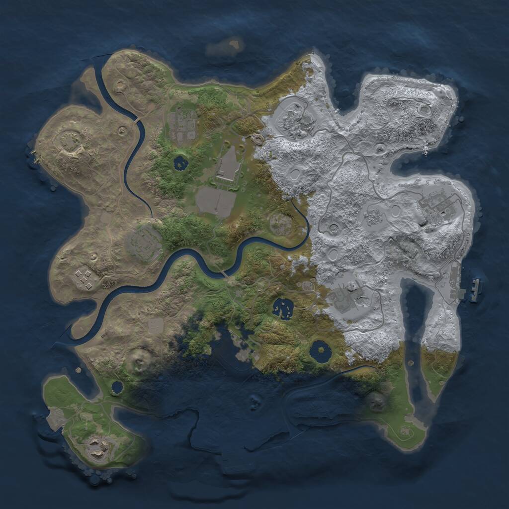 Rust Map: Procedural Map, Size: 3500, Seed: 28072023, 16 Monuments