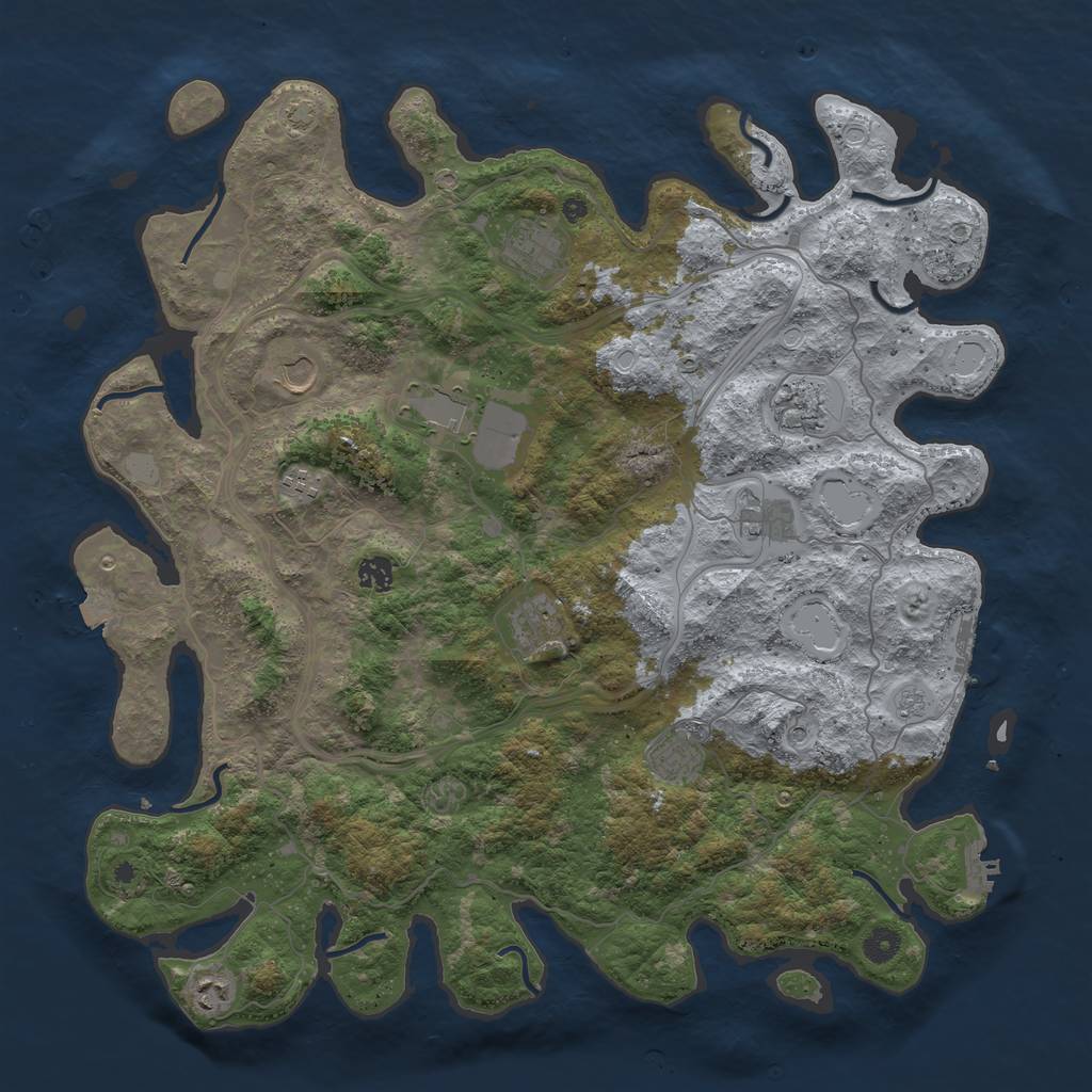 Rust Map: Procedural Map, Size: 4500, Seed: 1572716618, 18 Monuments