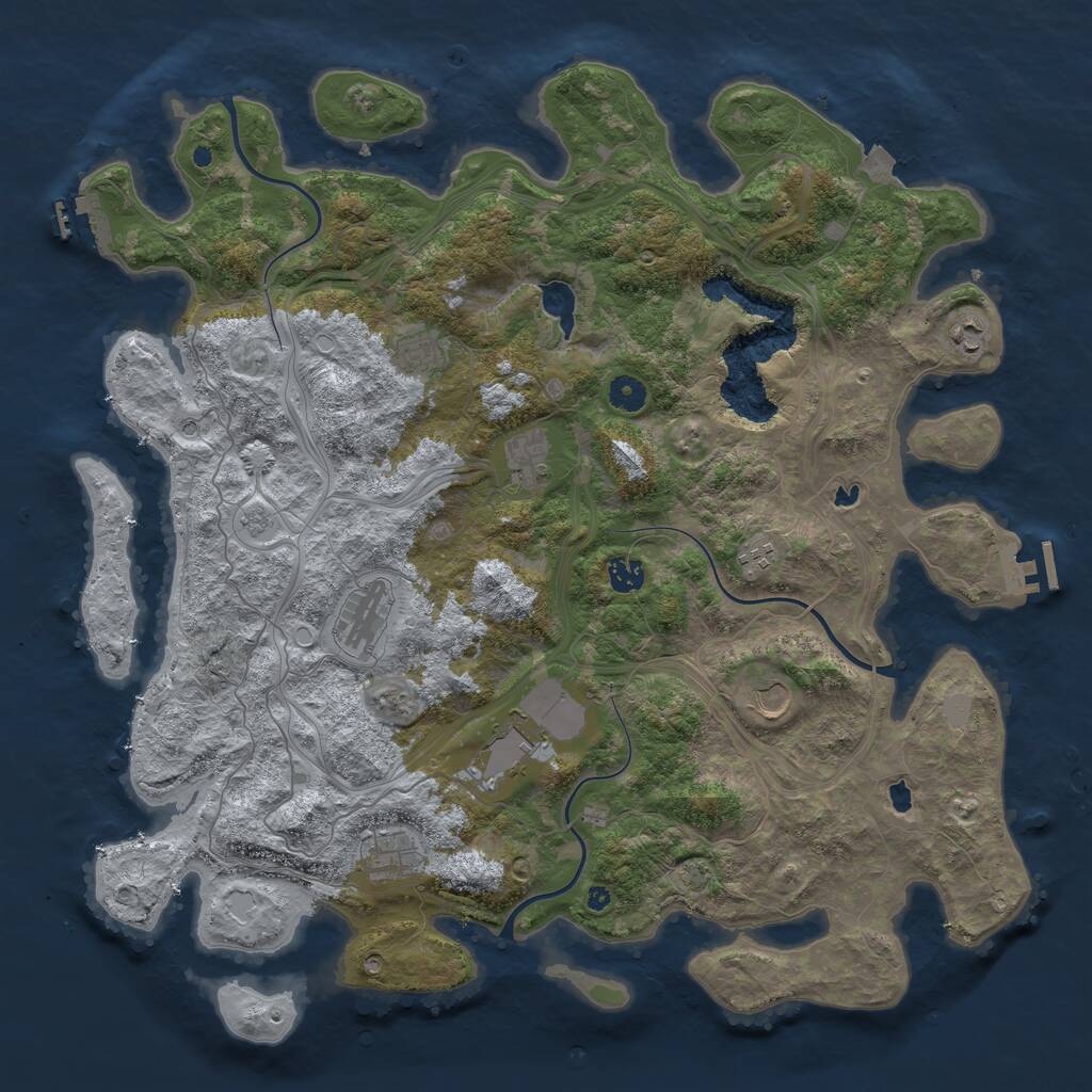 Rust Map: Procedural Map, Size: 4500, Seed: 415650351, 15 Monuments