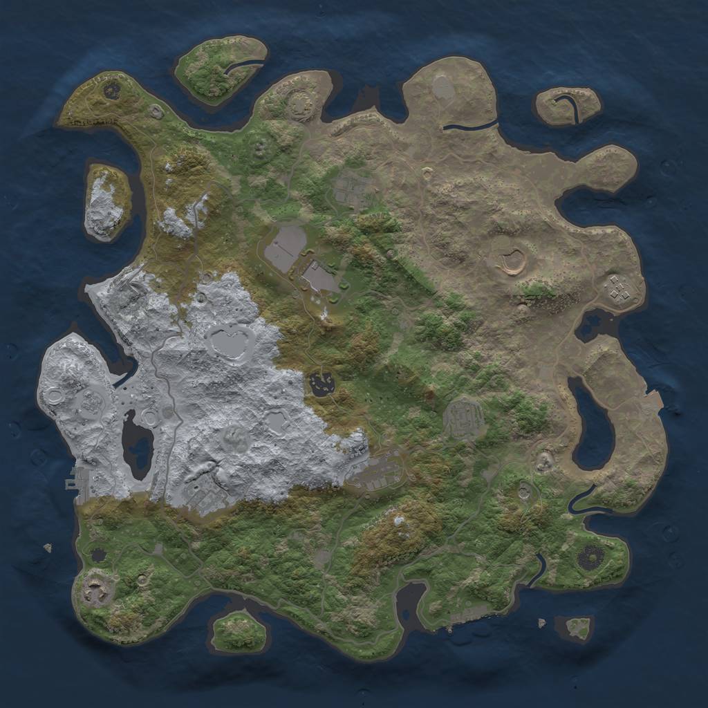 Rust Map: Procedural Map, Size: 4096, Seed: 19686, 17 Monuments