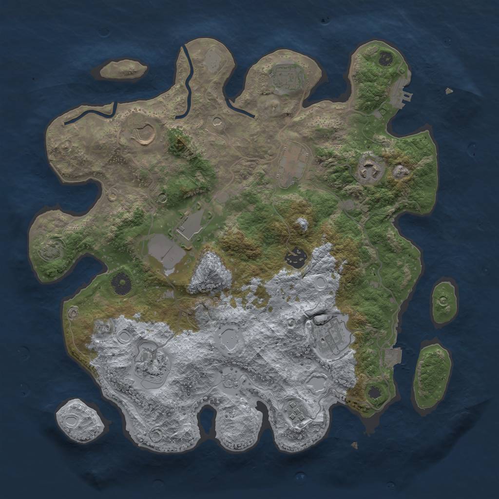 Rust Map: Procedural Map, Size: 3600, Seed: 8989537, 16 Monuments