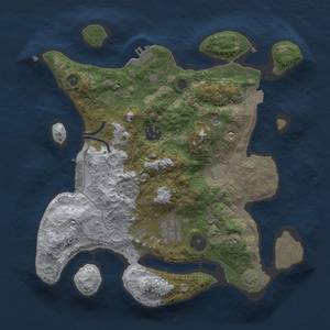 Thumbnail Rust Map: Procedural Map, Size: 3000, Seed: 2040442226, 11 Monuments